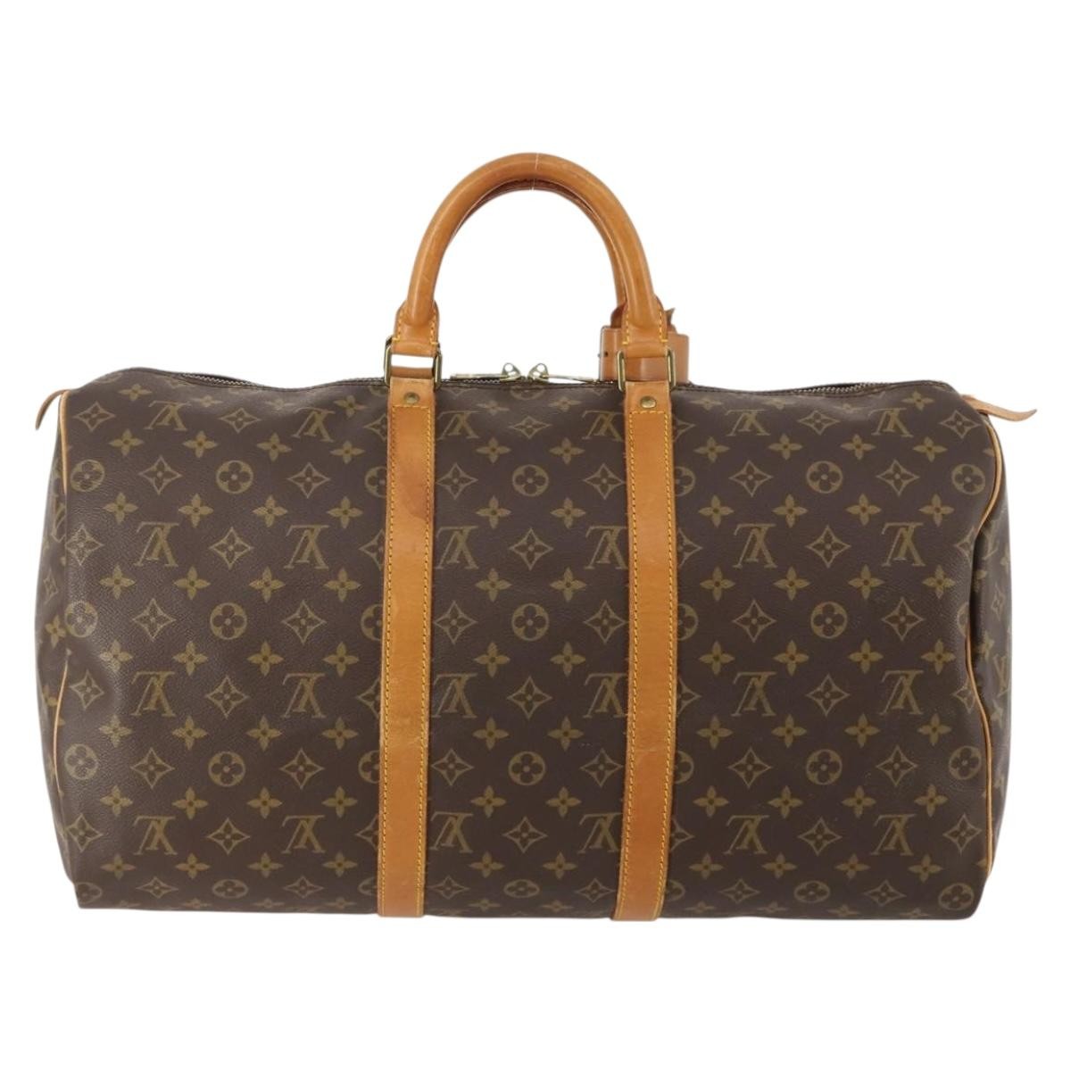 Louis Vuitton Keepall Bag Monogram Canvas Brown Canvas Travel Bag Bag (Pre-Loved)