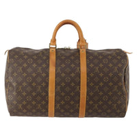 Louis Vuitton Keepall Bag Monogram Canvas Brown Canvas Travel Bag Bag (Pre-Loved)