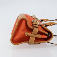 Salvatore Ferragamo Gancini Shoulder Bag Canvas Orange Pvc Shoulder Bag Bag (Authentic Pre-Loved)