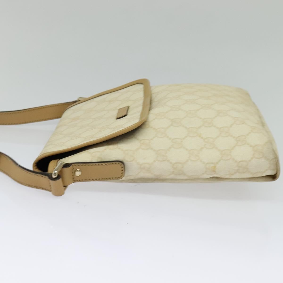 Gucci Flap Messenger Gg Coated Canvas Beige Pvc Shoulder Bag Bag (Authentic Pre-Loved)
