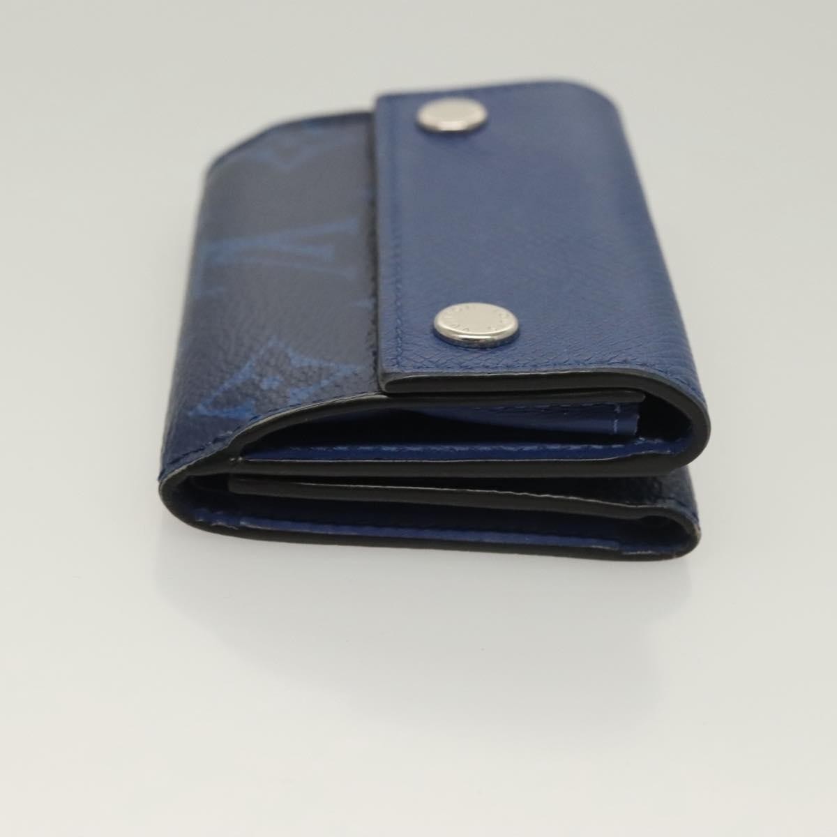 Louis Vuitton Discovery Wallet Monogram Taigarama Blue Leather Wallets Accessory (Authentic Pre-Loved)