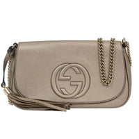Gucci Soho Chain Crossbody Bag Leather Gold Leather Shoulder Bag Bag (Authentic Pre-Loved)