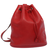 Gucci Soho Drawstring Backpack Leather Red Leather Backpack Bag (Authentic Pre-Loved)