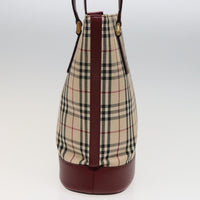Burberry Nova Check Tote Canvas And Leather Beige Canvas Tote Bag Bag (Pre-Loved)