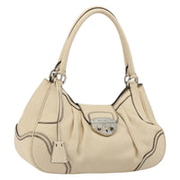 Prada Vintage Handbag Leather White Leather Handbag (Pre-Loved)