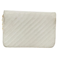 Chanel Matelasse Chain Shoulder Bag Leather White Leather Shoulder Bag Bag (Authentic Pre-Loved)