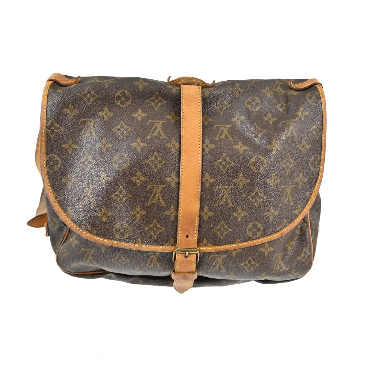 Louis Vuitton Louis Vuitton Saumur Handbag Monogram Canvas Brown Canvas Shoulder Bag Bag (Authentic Pre-Loved)