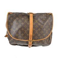 Louis Vuitton Louis Vuitton Saumur Handbag Monogram Canvas Brown Canvas Shoulder Bag Bag (Authentic Pre-Loved)
