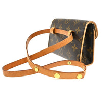Louis Vuitton Florentine Waist Bag Monogram Canvas Brown Leather Clutche & Pouche Bag (Authentic Pre-Loved)