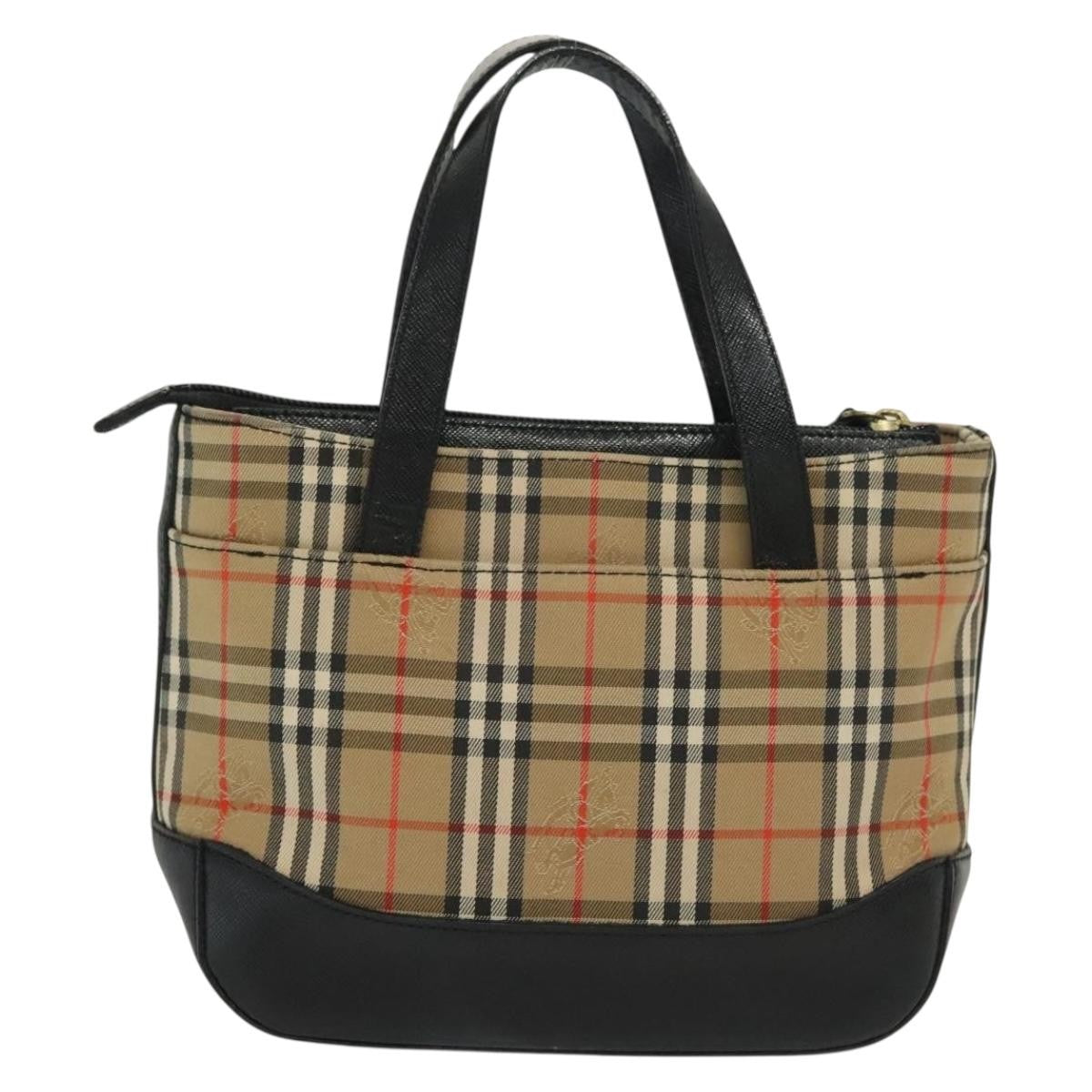 Burberry Nova Handbag Check Pattern Beige Canvas Bag (Authentic Pre-Loved)