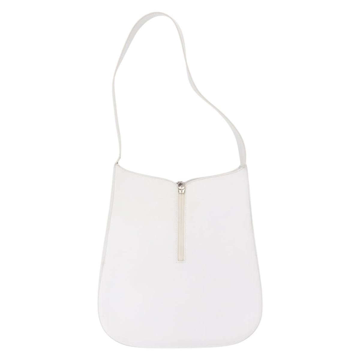 Salvatore Ferragamo Gancini Shoulder Bag Leather White Leather Shoulder Bag Bag (Pre-Loved)