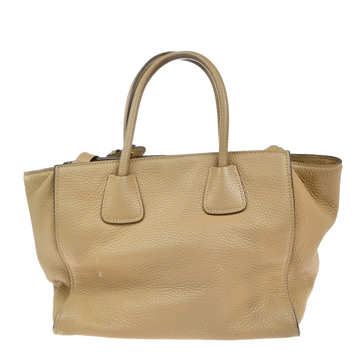 Prada Front Pocket Wing Convertible Tote Vitello Daino Beige Leather Tote Bag Bag (Pre-Loved)
