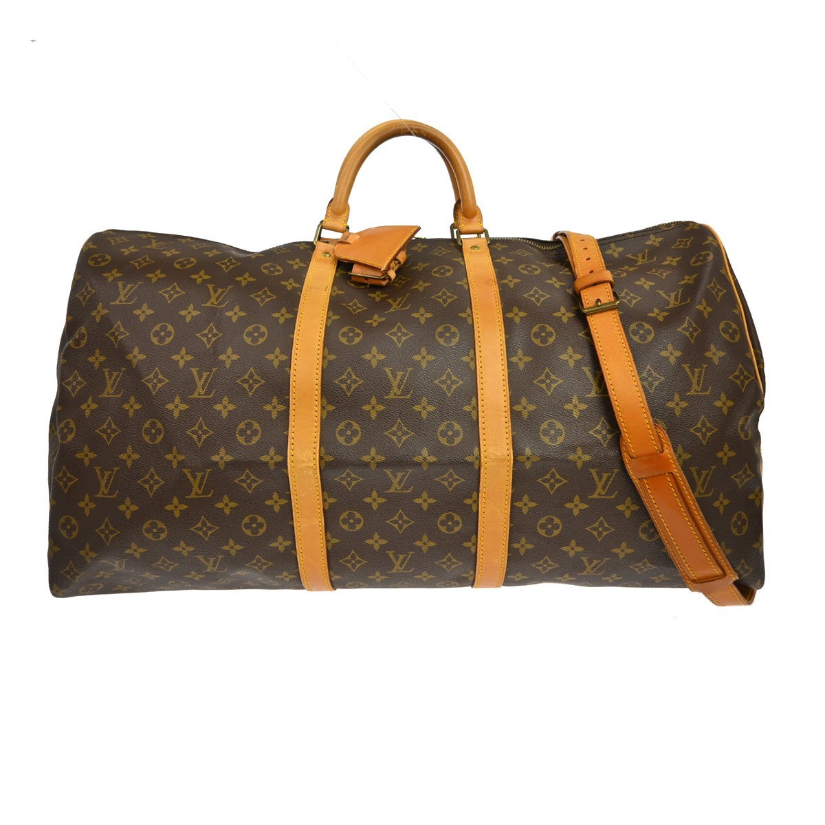 Louis Vuitton Keepall Bandouliere Bag Monogram Canvas Brown Canvas Travel Bag Bag (Pre-Loved)