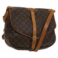 Louis Vuitton Saumur Handbag Monogram Canvas Brown Canvas Shoulder Bag Bag (Authentic Pre-Loved)