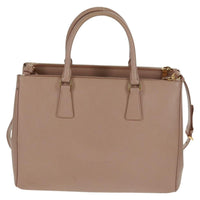 Prada Double Zip Lux Tote Saffiano Leather Pink Leather Tote Bag Bag (Authentic Pre-Loved)