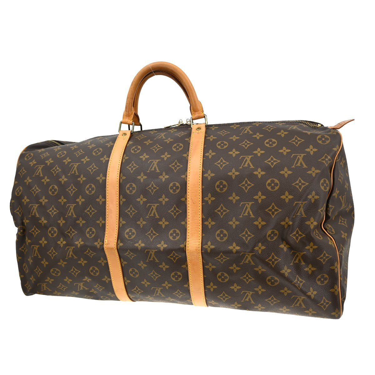 Louis Vuitton Keepall Bag Monogram Canvas Brown Canvas Travel Bag Bag (Authentic Pre-Loved)