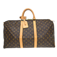 Louis Vuitton Keepall Bag Monogram Canvas Brown Canvas Travel Bag Bag (Pre-Loved)