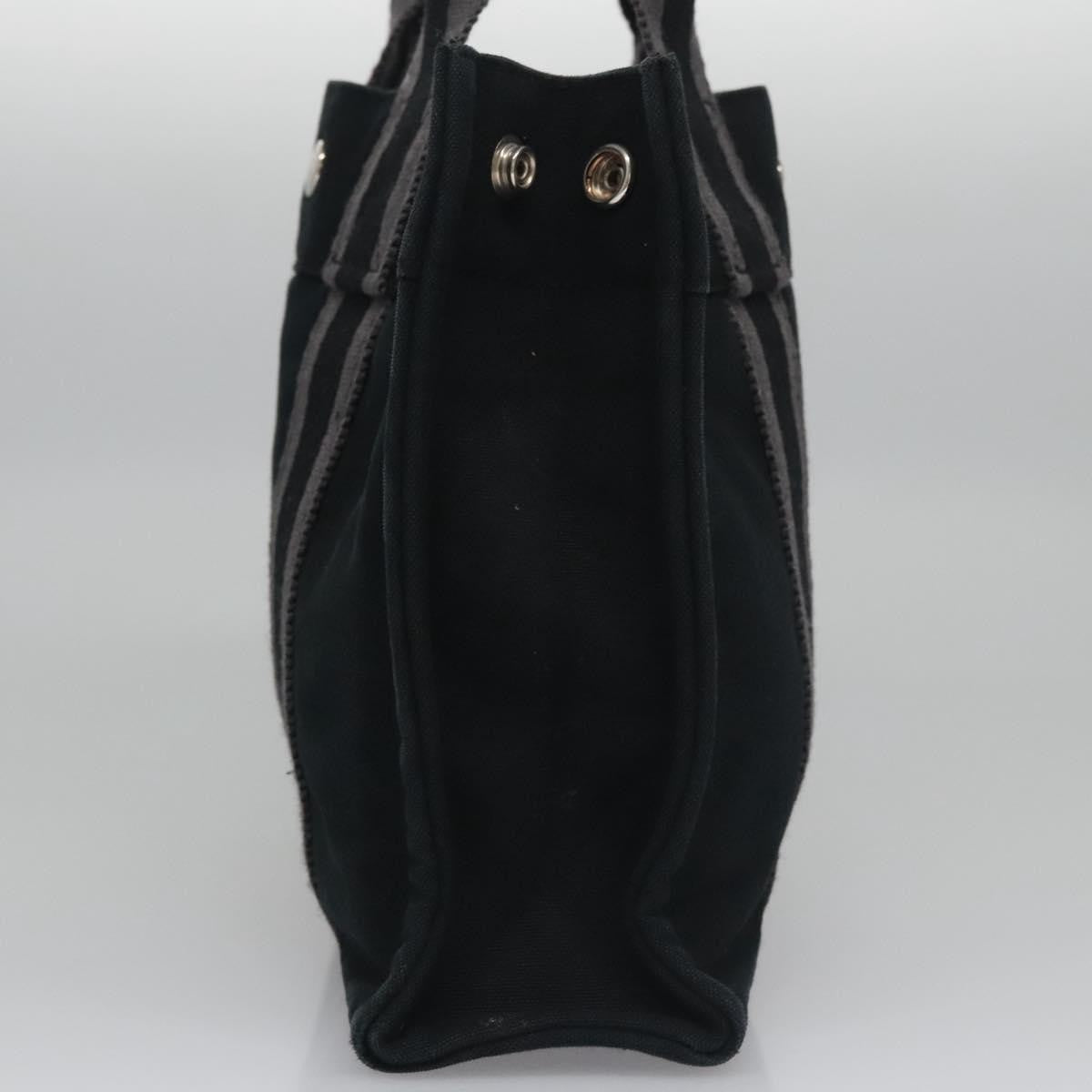 Hermes Fourre Tout Tote Canvas Black Canvas Tote Bag Bag (Authentic Pre-Loved)