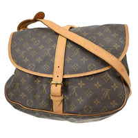 Louis Vuitton Saumur Handbag Monogram Canvas Brown Canvas Shoulder Bag Bag (Authentic Pre-Loved)