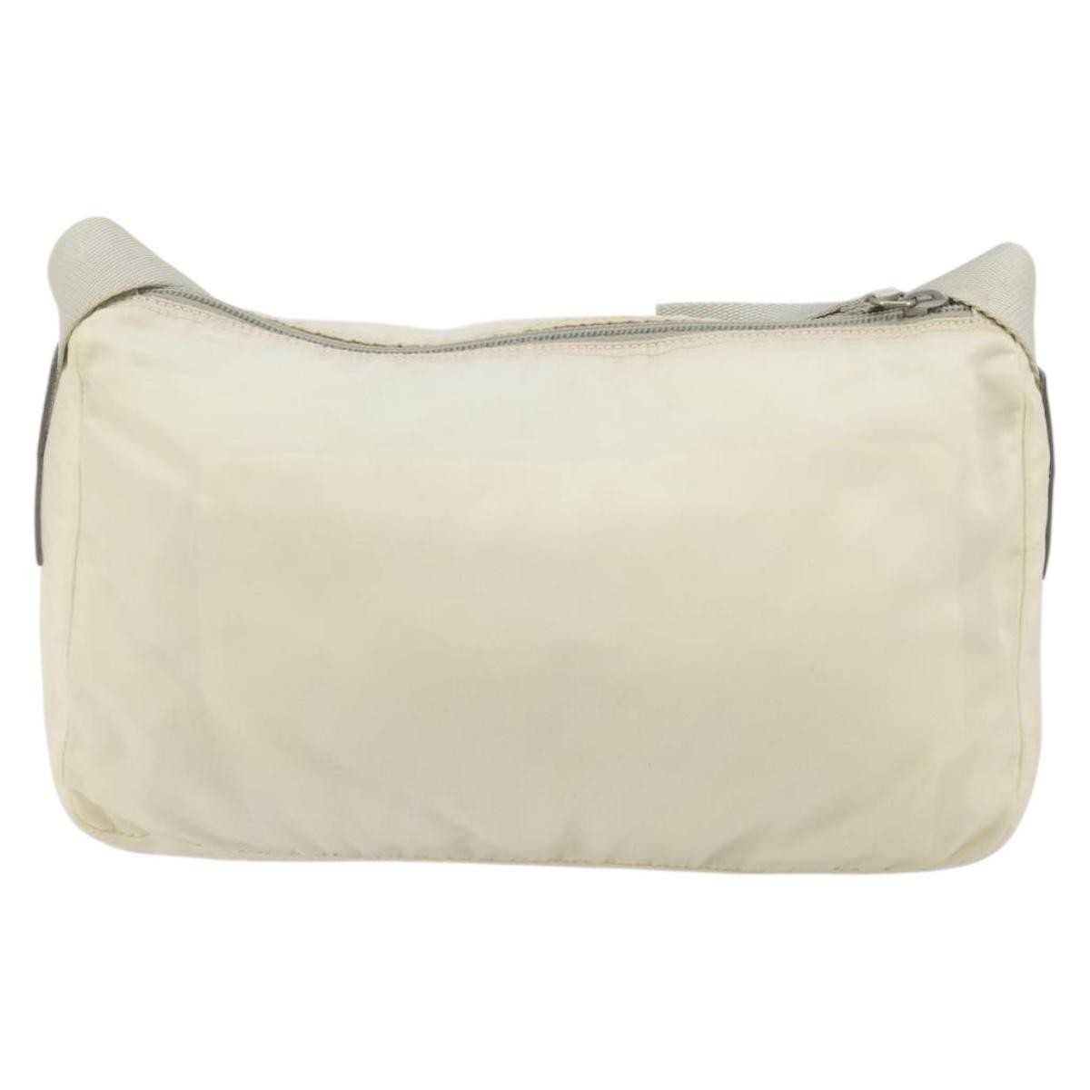 Prada Zip Waist Bag Tessuto White Nylon Shoulder Bag Bag (Authentic Pre-Loved)
