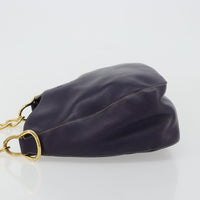 Prada Chain Shoulder Bag Leather Purple Leather Handbag (Authentic Pre-Loved)
