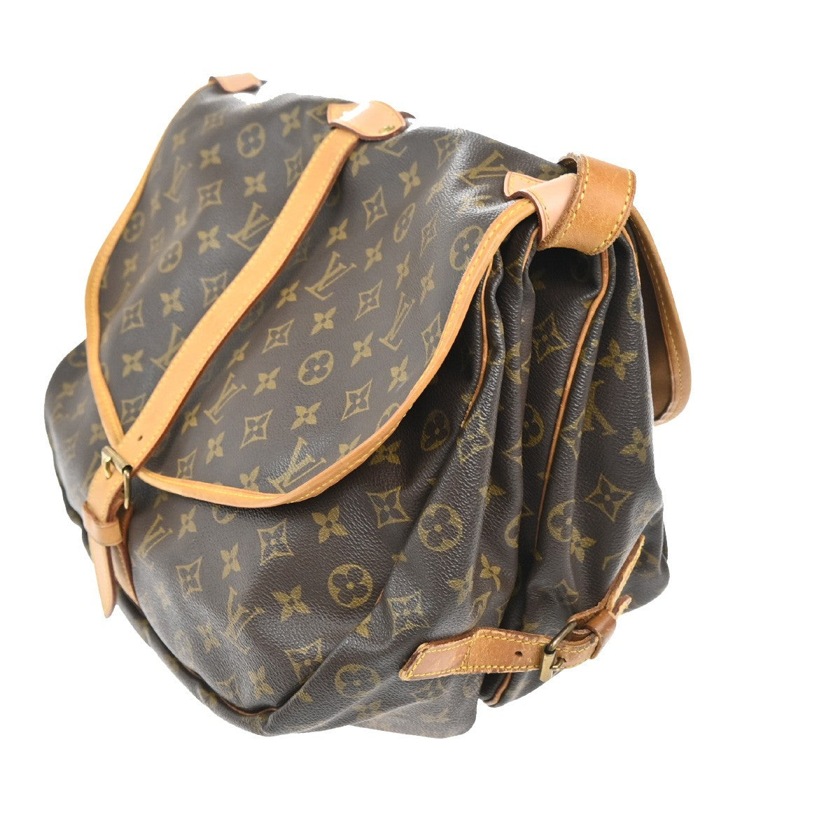 Louis Vuitton Saumur Handbag Monogram Canvas Brown Canvas Shoulder Bag Bag (Authentic Pre-Loved)