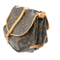Louis Vuitton Saumur Handbag Monogram Canvas Brown Canvas Shoulder Bag Bag (Authentic Pre-Loved)