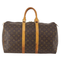 Louis Vuitton Keepall Bag Monogram Canvas Brown Canvas Travel Bag Bag (Authentic Pre-Loved)