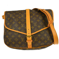 Louis Vuitton Saumur Handbag Monogram Canvas Brown Canvas Shoulder Bag Bag (Pre-Loved)
