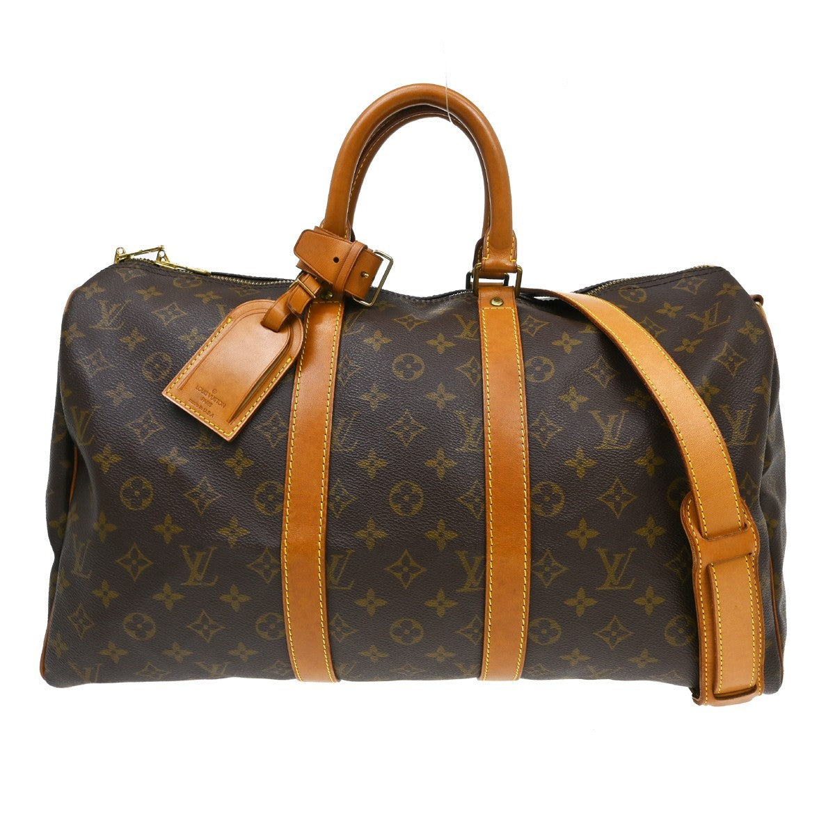 Louis Vuitton Keepall Bandouliere Bag Monogram Canvas Brown Canvas Travel Bag Bag (Pre-Loved)