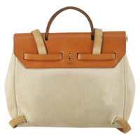 Hermes Herbag A Dos Backpack Toile Beige Canvas Backpack Bag (Authentic Pre-Loved)