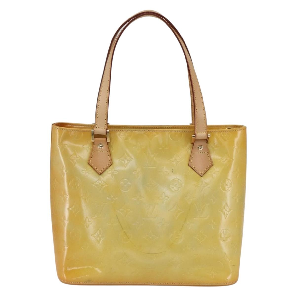 Louis Vuitton Houston Handbag Monogram Vernis Yellow Patent_Leather Tote Bag Bag (Authentic Pre-Loved)