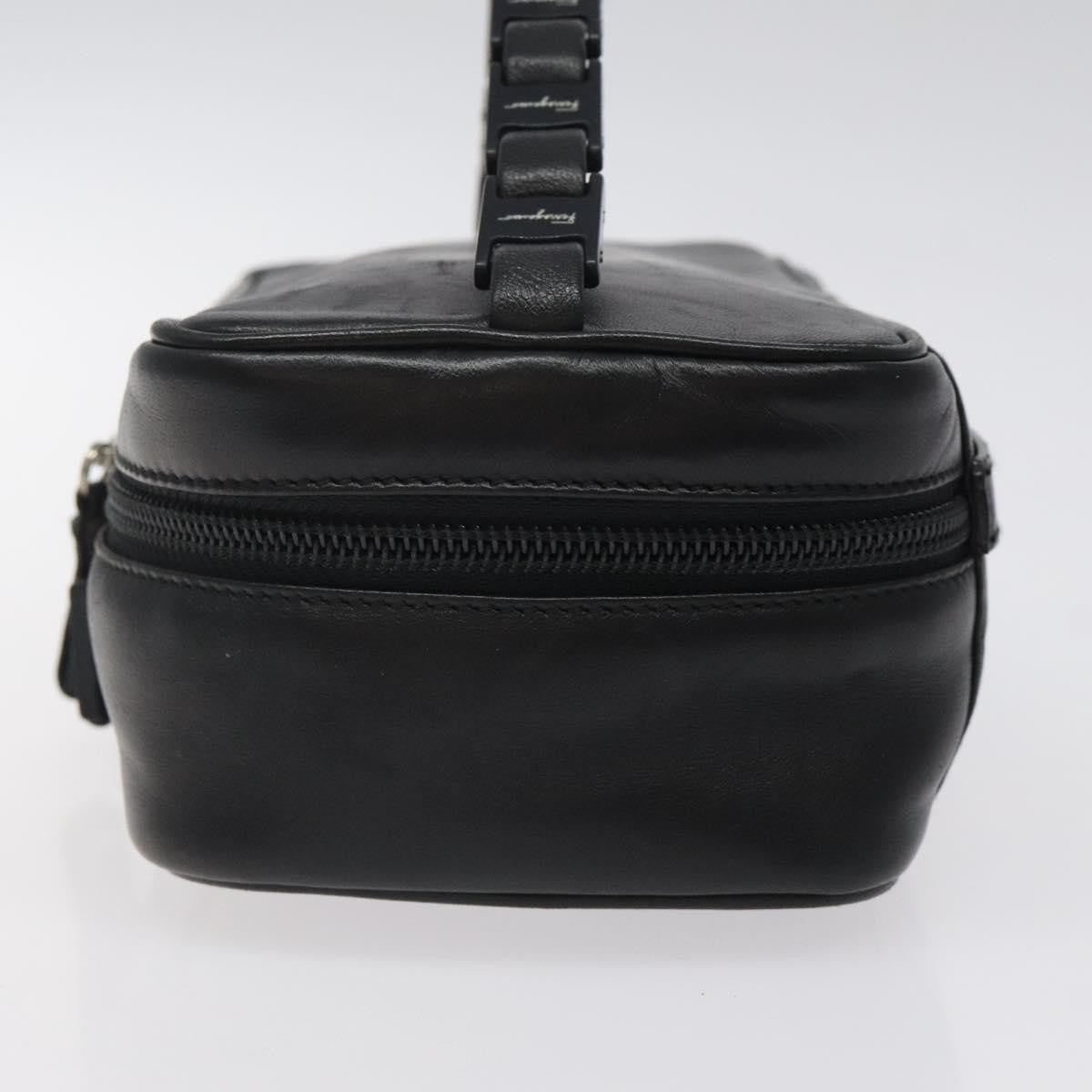 Salvatore Ferragamo Vala Clutch Bag Leather Black Leather Clutche & Pouche Bag (Authentic Pre-Loved)