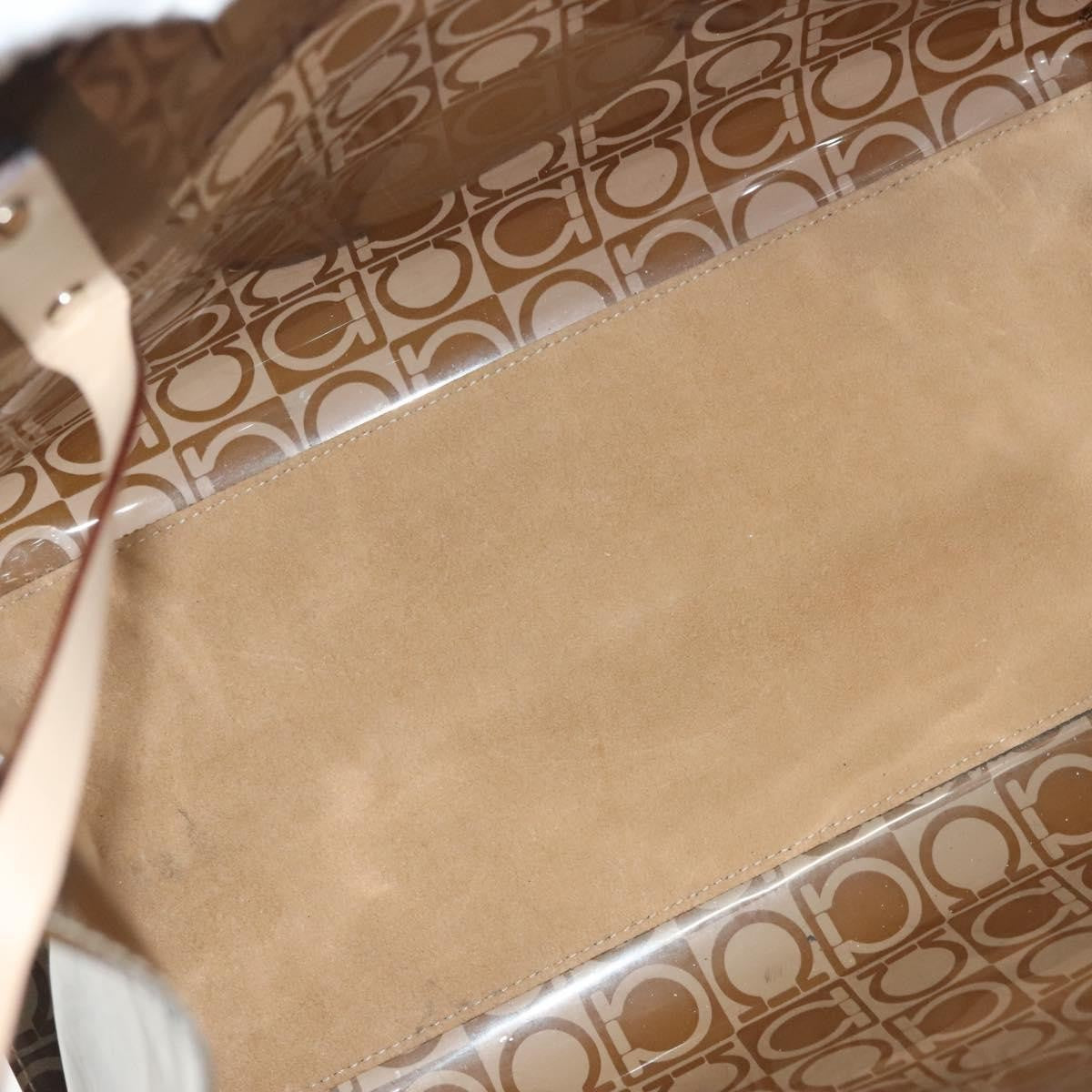 Salvatore Ferragamo Salvatore Ferragamo Gancini Tote Vinyl Brown Synthetic Tote Bag Bag (Pre-Loved)