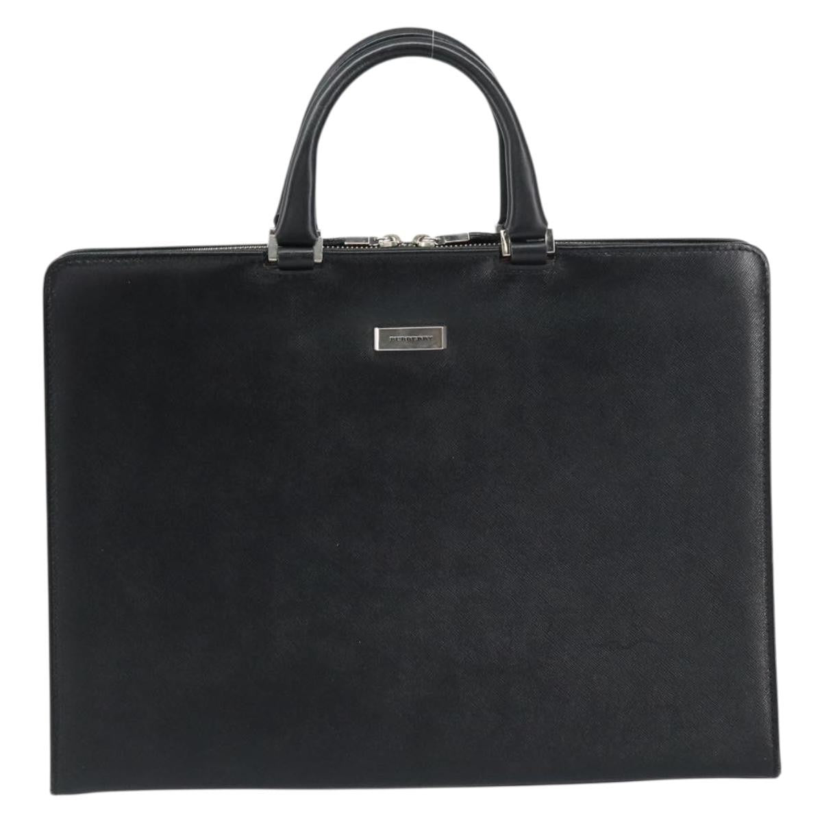 Burberry Vintage Briefcase Leather Black Leather Briefcase Bag (Authentic Pre-Loved)