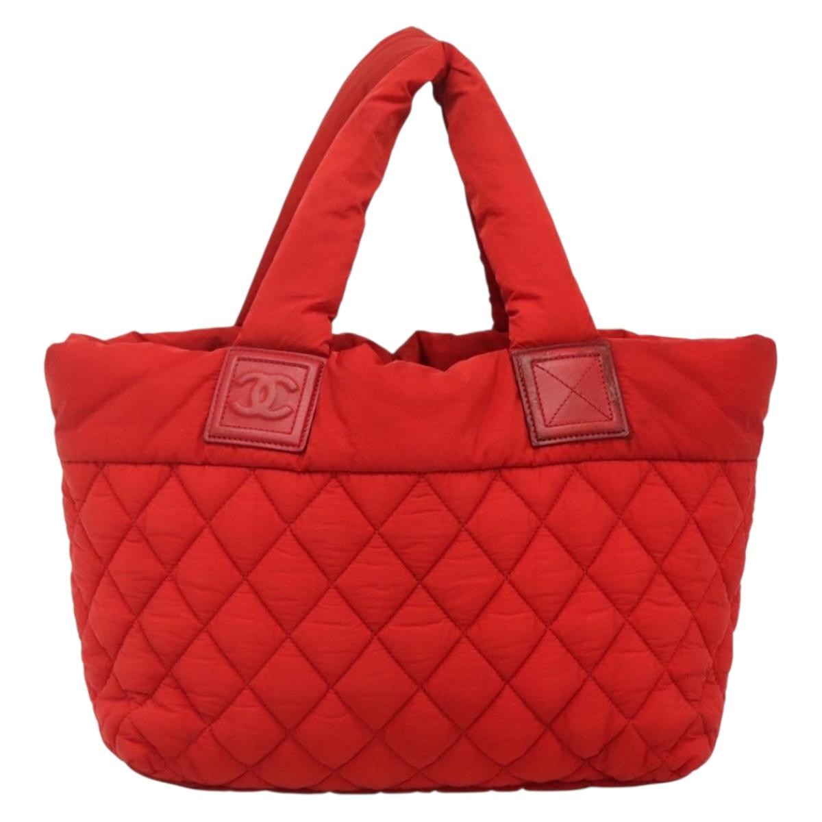 Chanel Coco Cocoon Reversible Tote Quilted Nylon Red Nylon Tote Bag Bag (Pre-Loved)