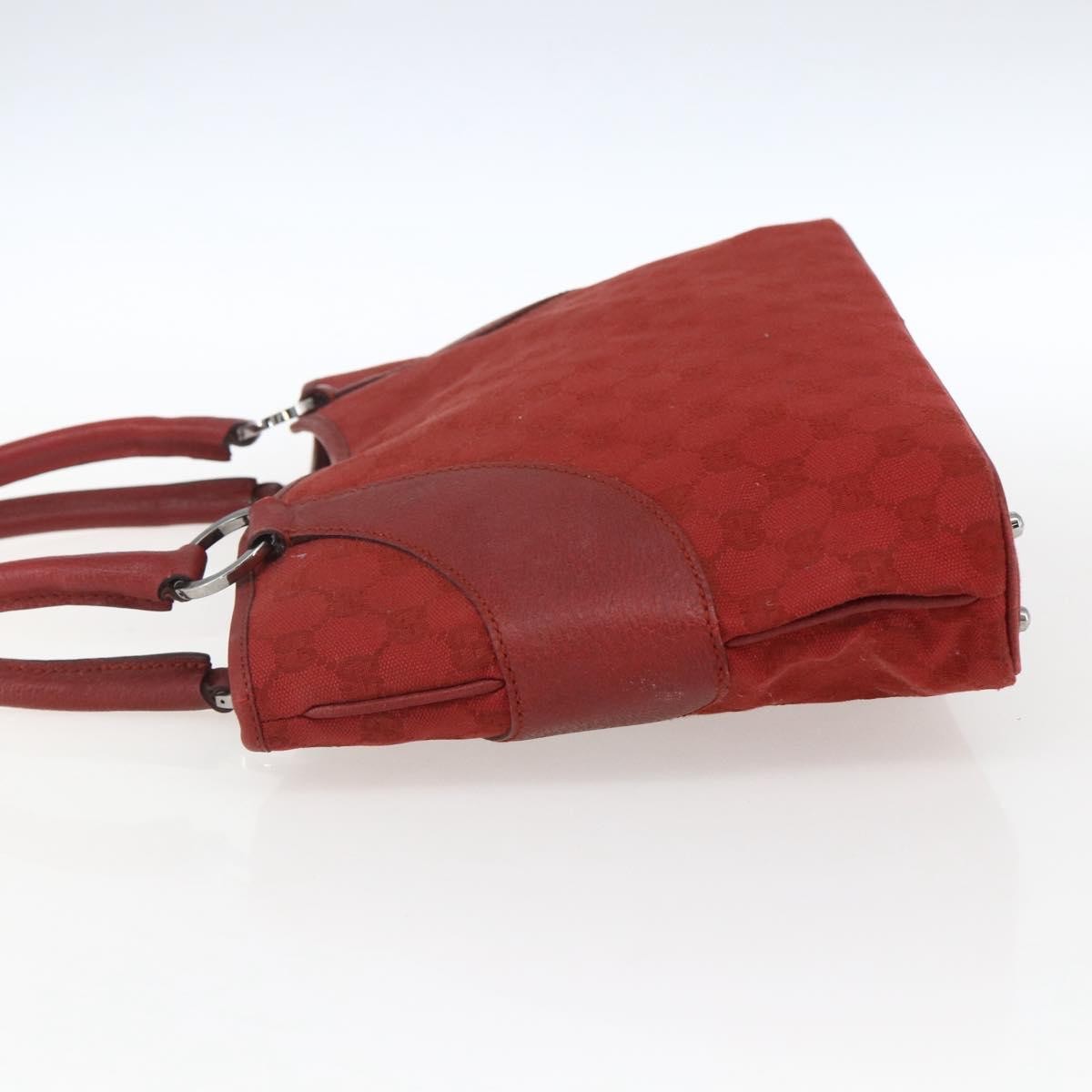 Gucci Vintage Ring Tote Gg Canvas With Leather Red Canvas Handbag (Authentic Pre-Loved)