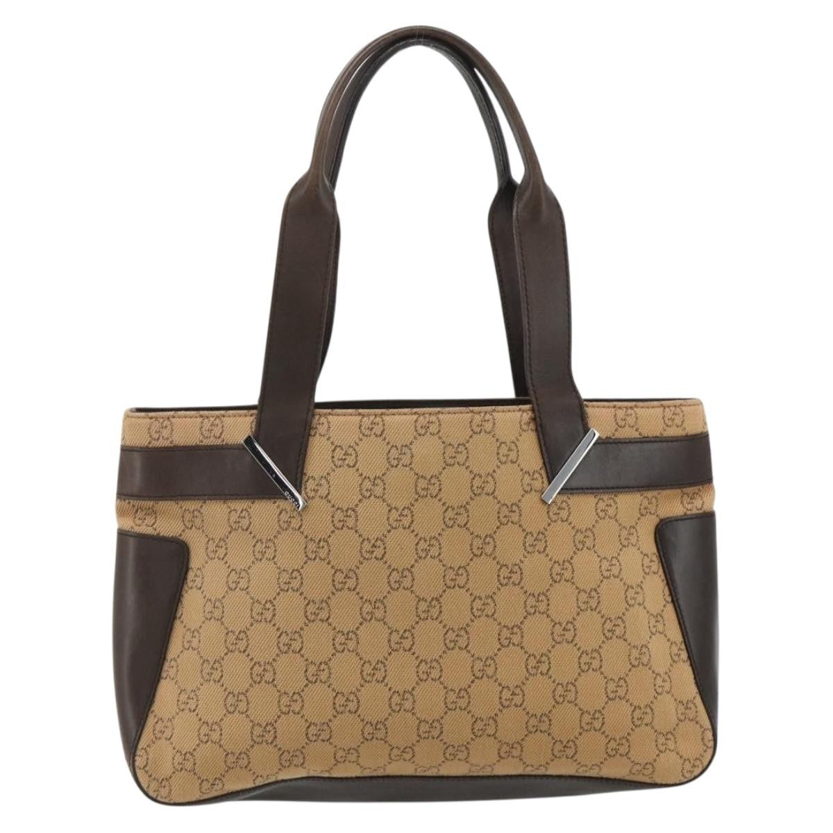 Gucci Vintage Tote Canvas Beige Canvas Tote Bag Bag (Pre-Loved)
