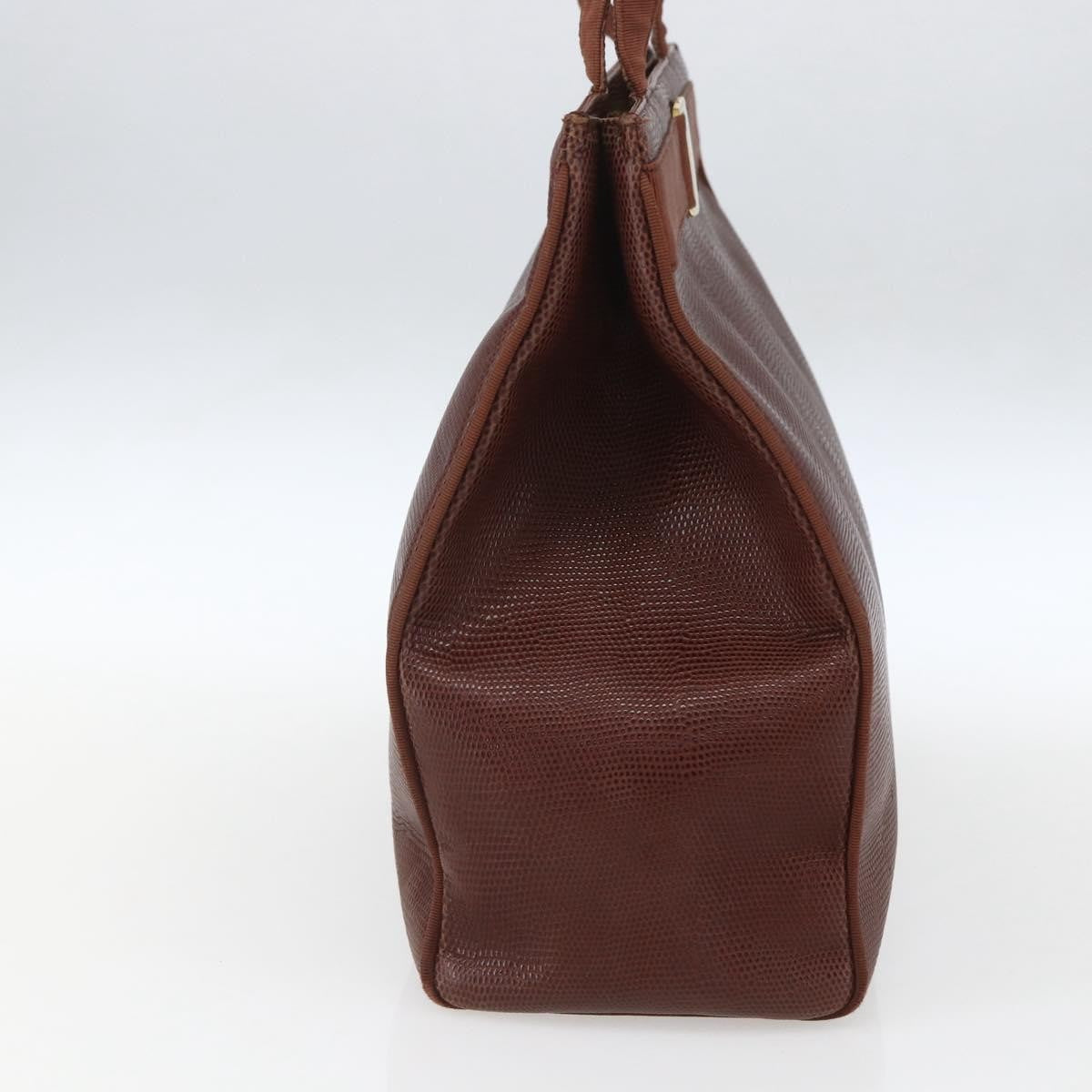 Salvatore Ferragamo Vala Shoulder Bag Leather Brown Leather Shoulder Bag Bag (Authentic Pre-Loved)