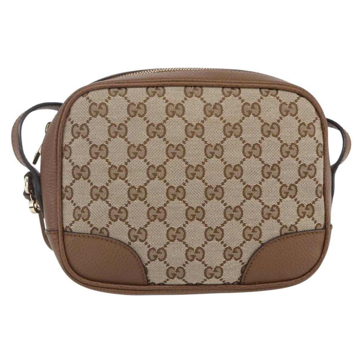 Gucci Bree Disco Crossbody Bag Gg Canvas With Leather Beige Canvas Crossbody Bag Bag (Authentic Pre-Loved)