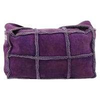 Chanel Flap Shoulder Bag Shearling And Suede Purple Suede Shoulder Bag Bag (Pre-Loved)
