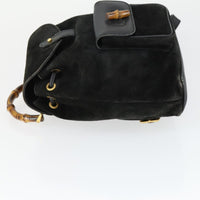 Gucci Gucci Bamboo Backpack Daim Black Suede Backpack Bag (Authentic Pre-Loved)
