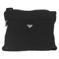 Prada Prada Front Pocket Messenger Bag Tessuto Black Nylon Shoulder Bag Bag (Pre-Loved)