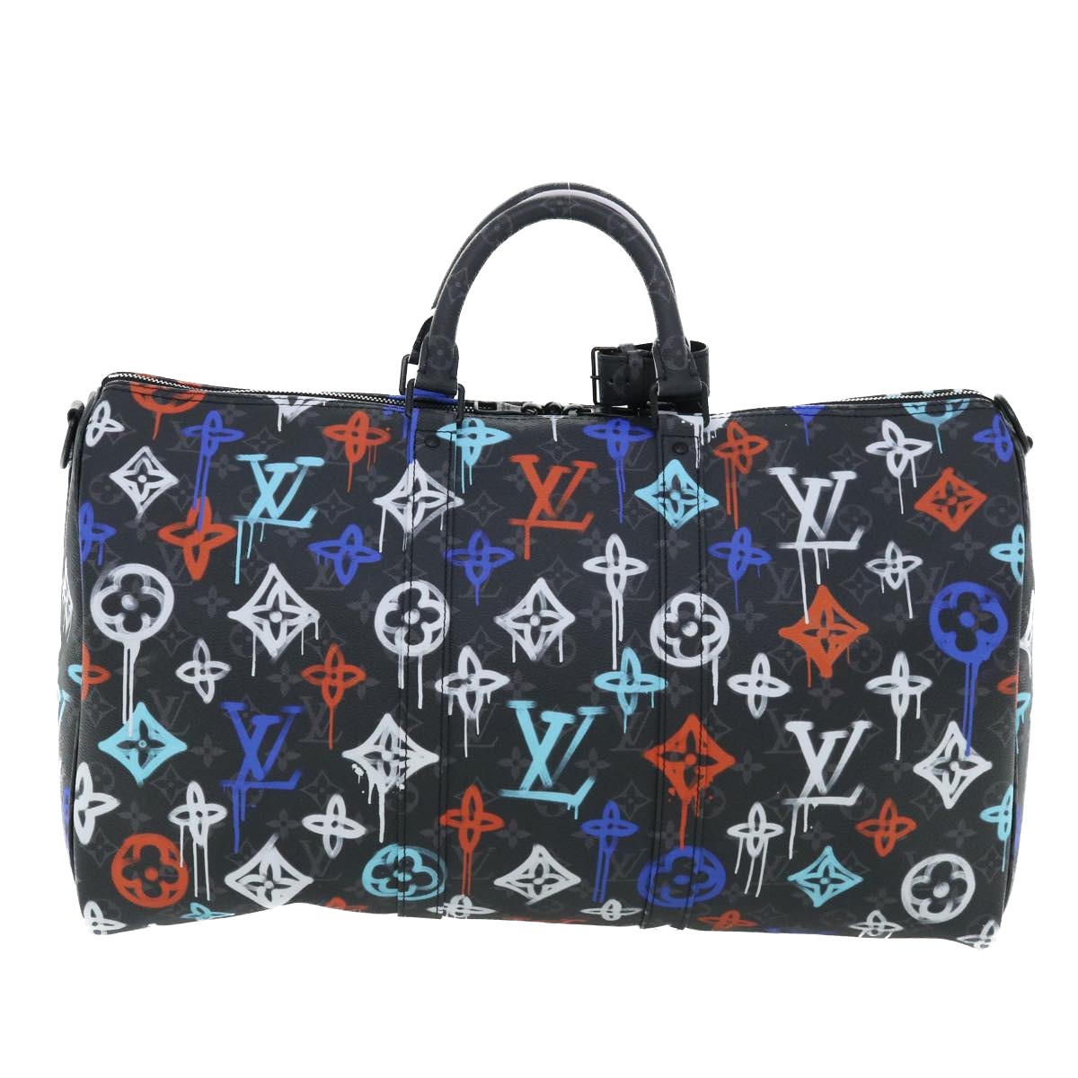 Louis Vuitton Keepall Bandouliere Bag Graffiti Monogram Eclipse Canvas Multicolour Canvas Bag (Authentic Pre-Loved)