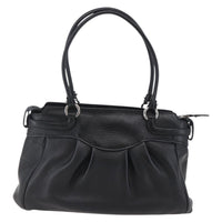 Salvatore Ferragamo Gancini Tote Leather Black Leather Tote Bag Bag (Pre-Loved)
