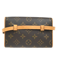 Louis Vuitton Florentine Pochette Monogram Canvas Brown Leather Bag (Authentic Pre-Loved)