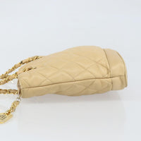 Chanel Vintage Cc Chain Shopper Quilted Leather Beige Leather Shoulder Bag Bag (Pre-Loved)