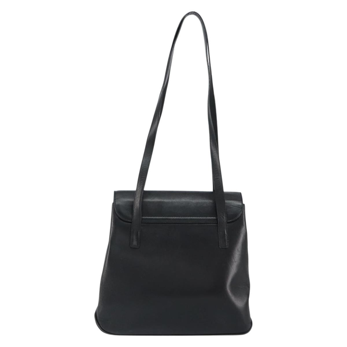 Salvatore Ferragamo Vala Shoulder Bag Leather Black Leather Tote Bag Bag (Authentic Pre-Loved)