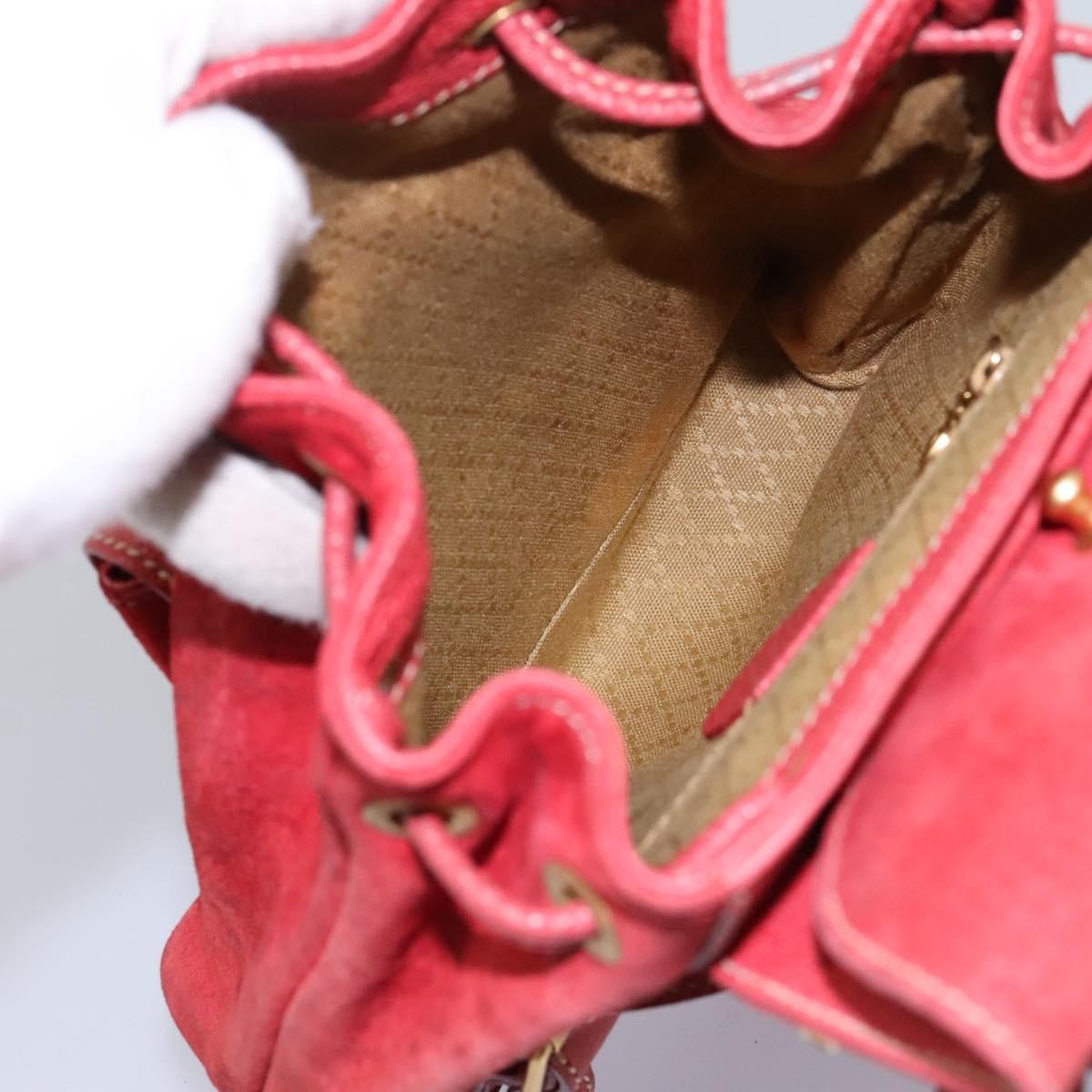 Gucci Gucci Bamboo Backpack Daim Red Suede Backpack Bag (Authentic Pre-Loved)