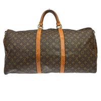 Louis Vuitton Keepall Bandouliere Bag Monogram Canvas Brown Canvas Travel Bag Bag (Authentic Pre-Loved)